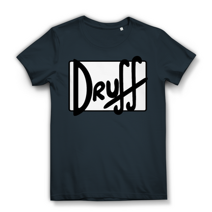 Damen Premium Bio T-Shirt druﬀ – Bold Retro Logo Design im Cartoon-Style Dark Grey