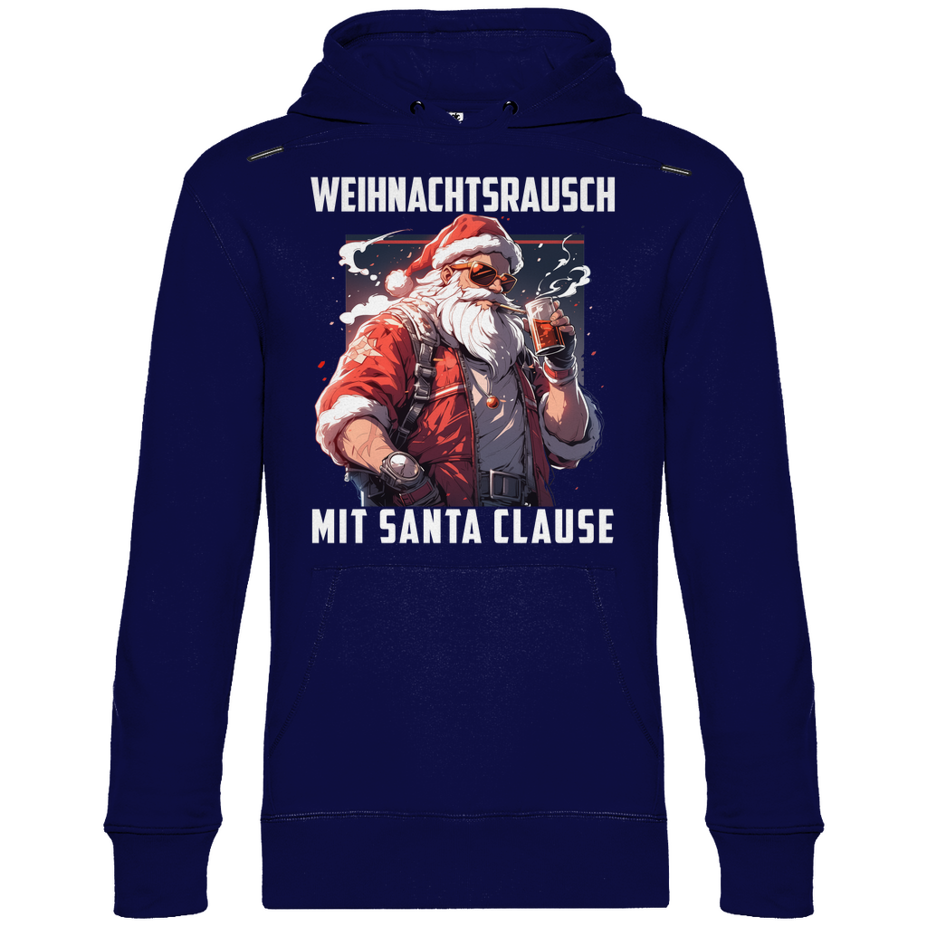 Weihnachtsrausch mit Santa Clause - Unisex Hoodie Navy Blue