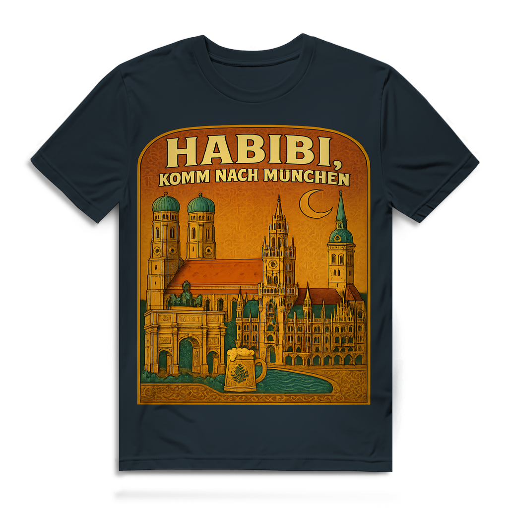 Habibi komm nach München - Herren Premium Bio T-Shirt Dark Grey Solid