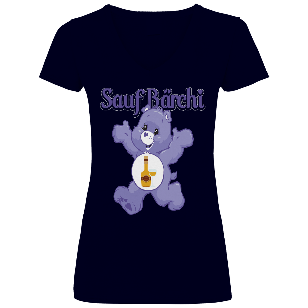 Sauf Bärchi - Glücksbärchi - V-Neck Damenshirt