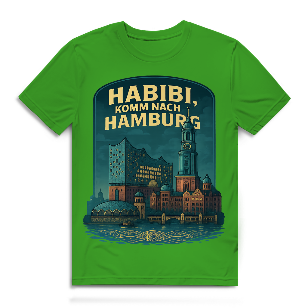 Habibi komm nach Hamburg - Herren Premium Bio T-Shirt Real Green
