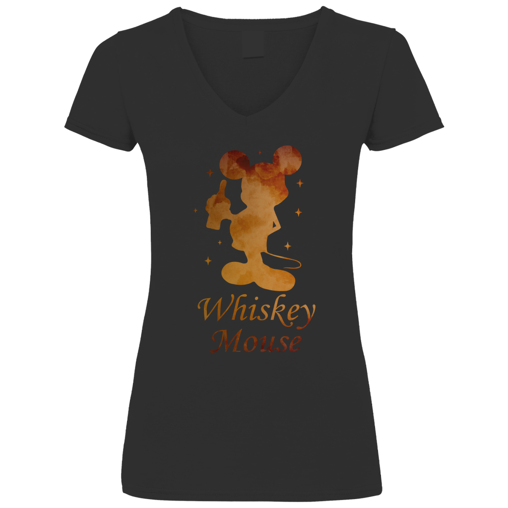 Whiskey Mouse - Prinzessin Aquarell - V-Neck Damenshirt