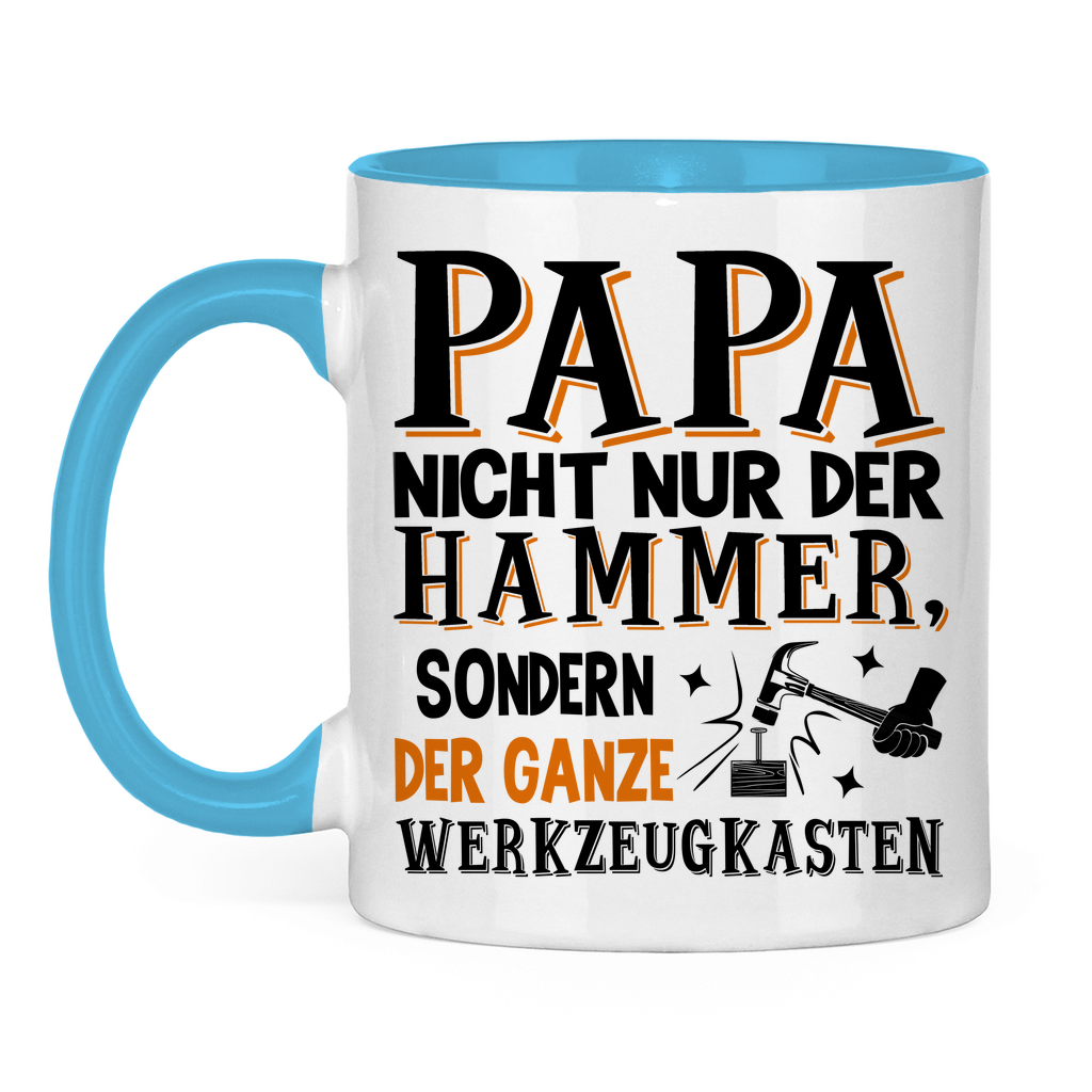 Papa nicht nur der Hammer sondern der ganze Werkzeugkasten - Tasse zweifarbig Light Blue