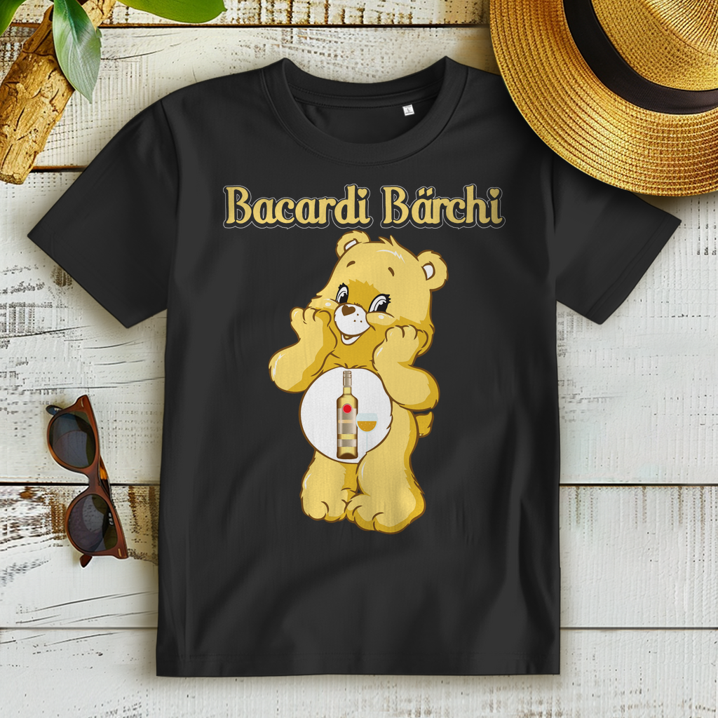 Bacardi Bärchi Glücksbärchi - Damen Premium Bio T-Shirt Schwarz Black