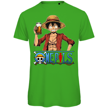 One Pils - One Piece Ruffy - Herren Premium Bio T-Shirt Real Green