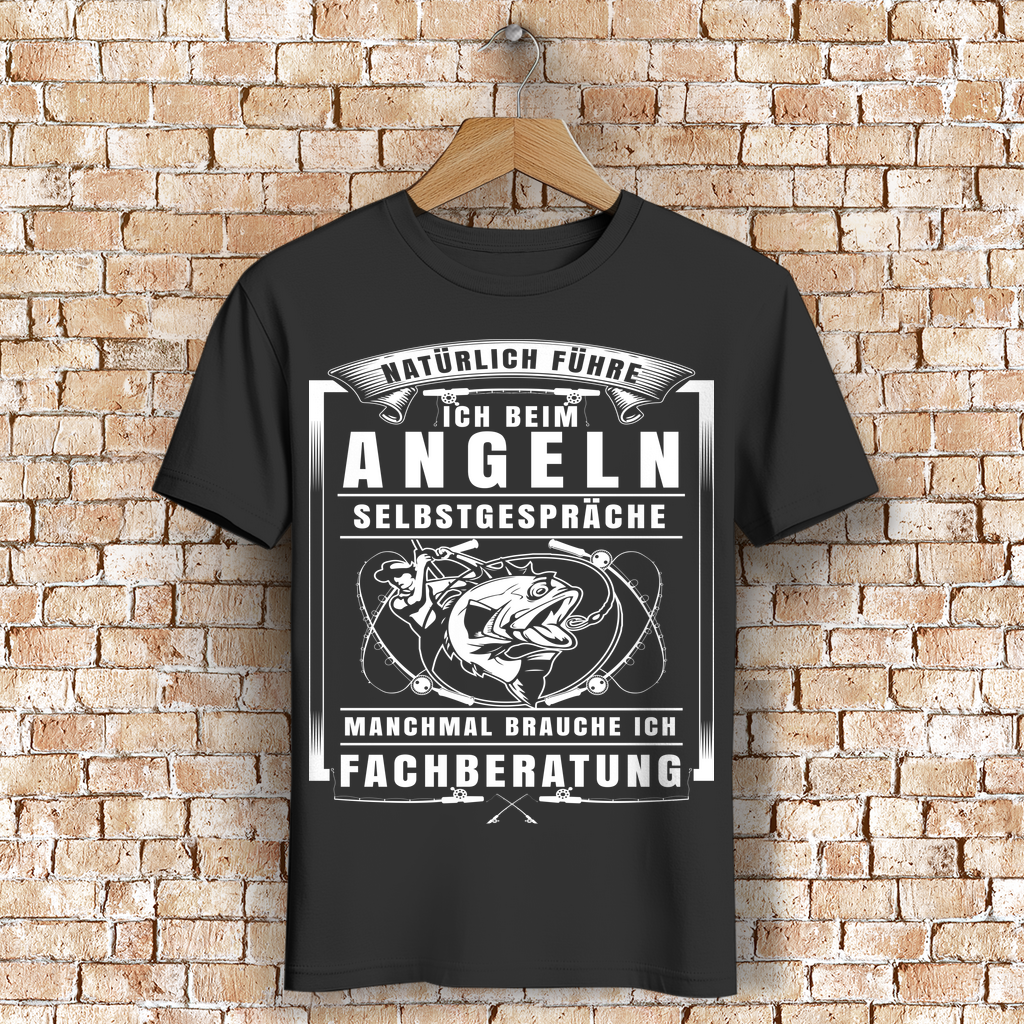 Hobby Angler Shirt Herren – Lustiger Spruch Selbstgespräche Geschenkidee Fischer