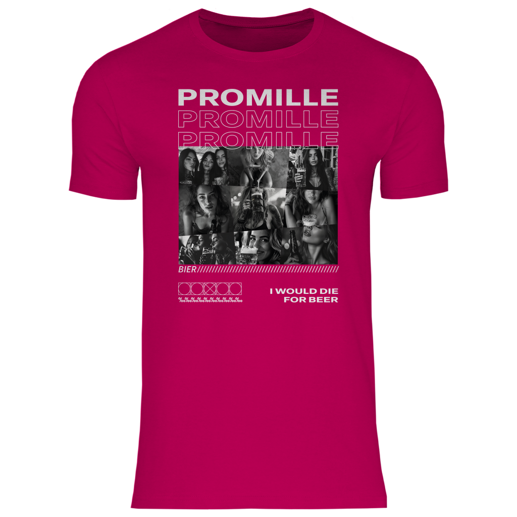 Promille Bier i would die for beer - Herren Shirt Sorbet
