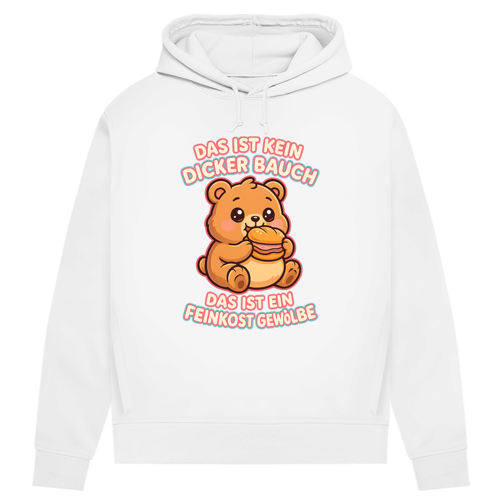Damen Premium Bio Hoodie Das Ist Kein Dicker Bauch Das Ist Ein Feinkost Gewölbe Teddybär White