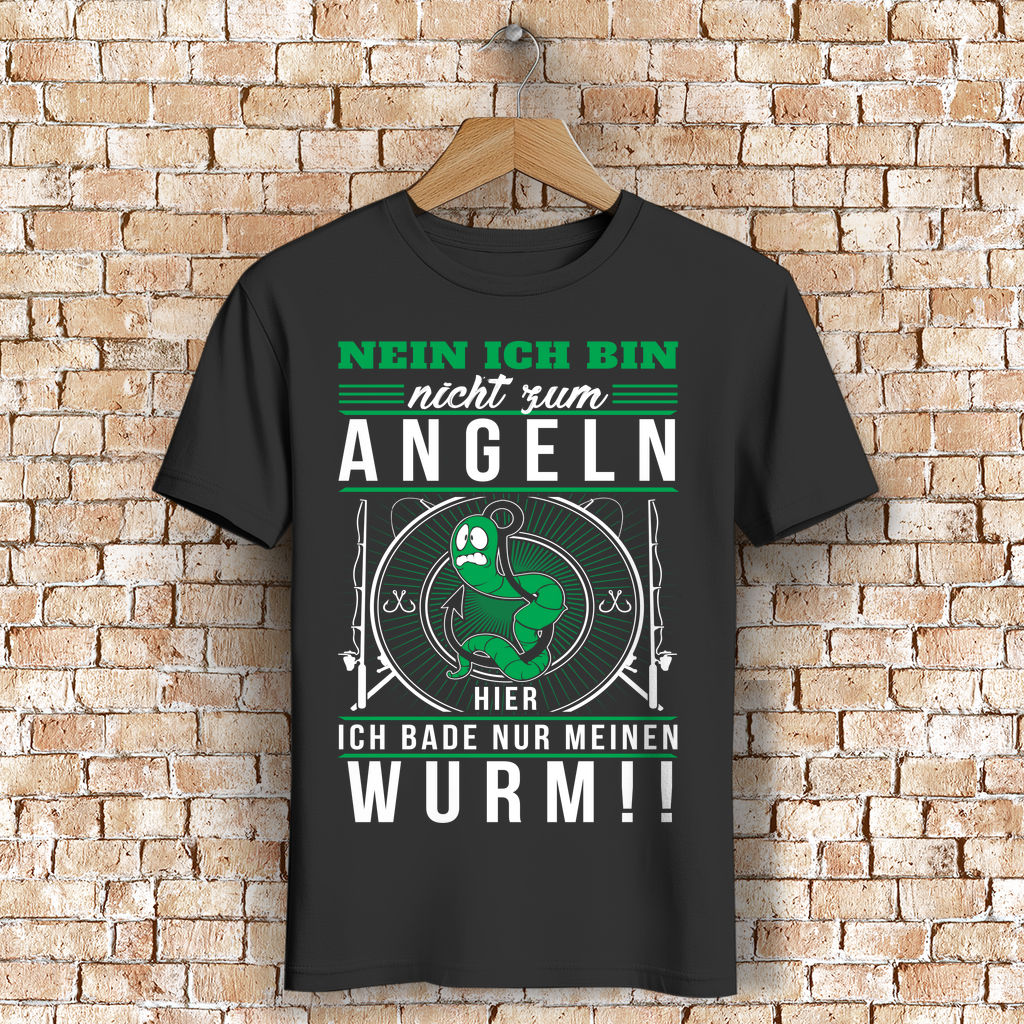 Humor Shirt für Angler Herren – „Ich bade nur meinen Wurm“ Lustiges Geschenk