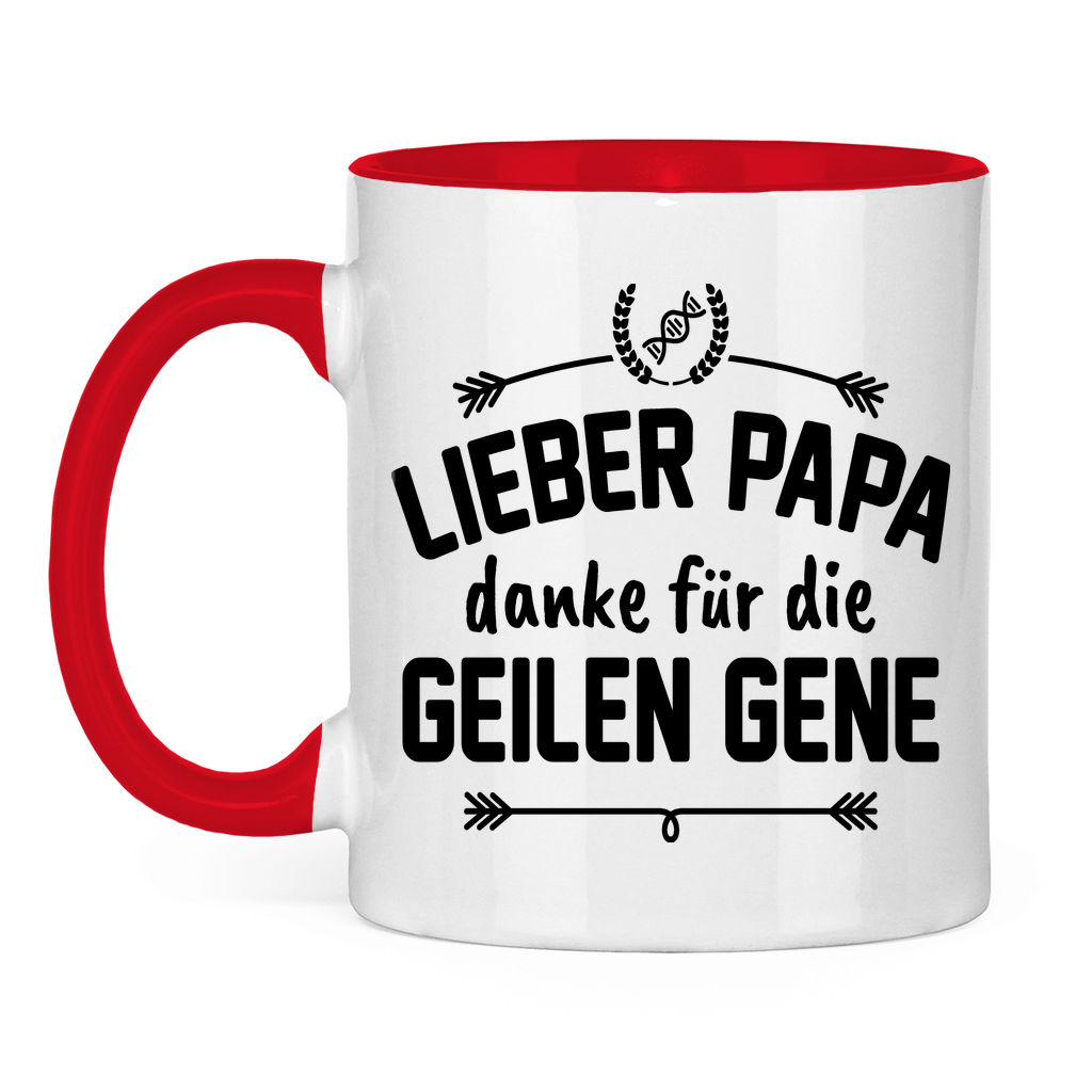 Lieber Papa danke für die geilen Gene - Tasse zweifarbig Red