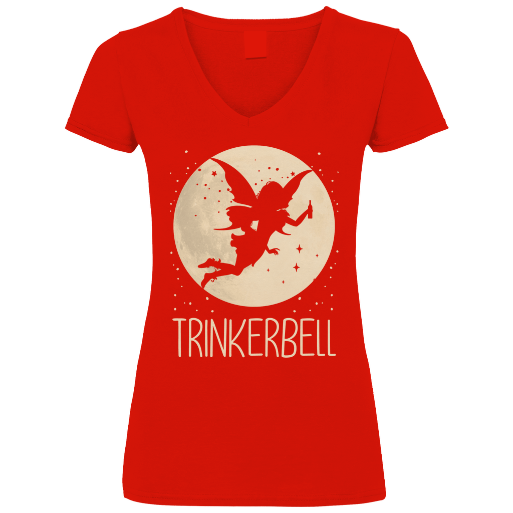 Mond Prinzessin - Trinkerbell - V-Neck Damenshirt