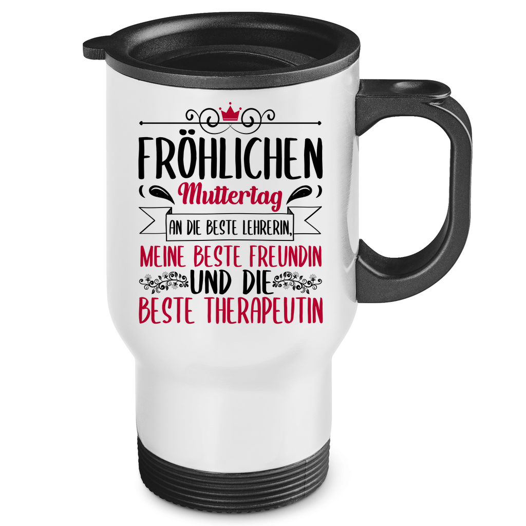 Fröhlichen Muttertag an die beste Mutter - Edelstahl-Thermobecher