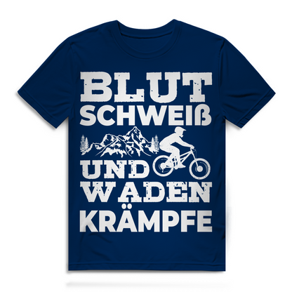 Blut Schweiß und Wadenkrämpfe Shirt Herren Mountainbike Fun Bio T-Shirt Fahrrad