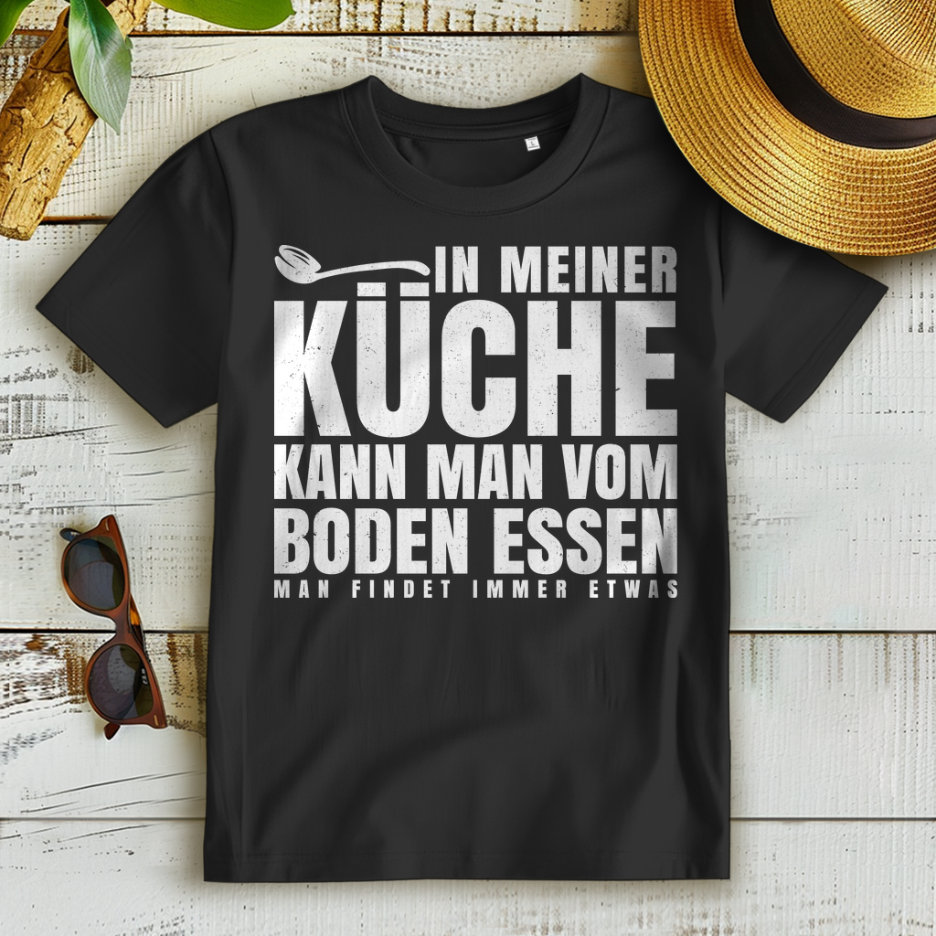 In meiner Küche kann man vom Boden essen – Lustiges Damen T-Shirt Kochen