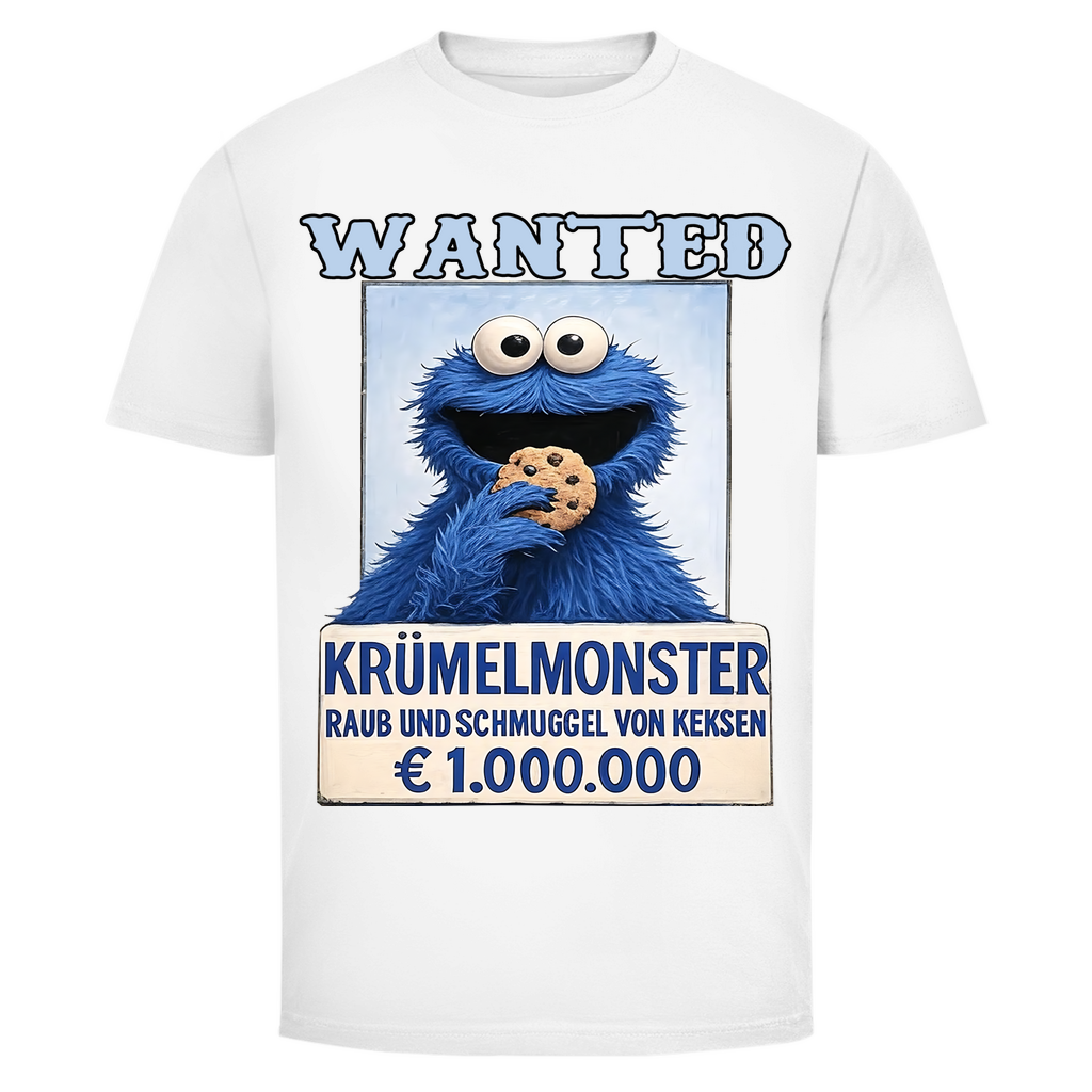 Wanted Krümelmonster Raub und Schmuggel von Keksen - Herren T-Shirt White
