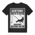 Herren Premium Bio Shirt „Achtung! Angler in Aktion“ Lustiges abstand halten Angelshirt Black