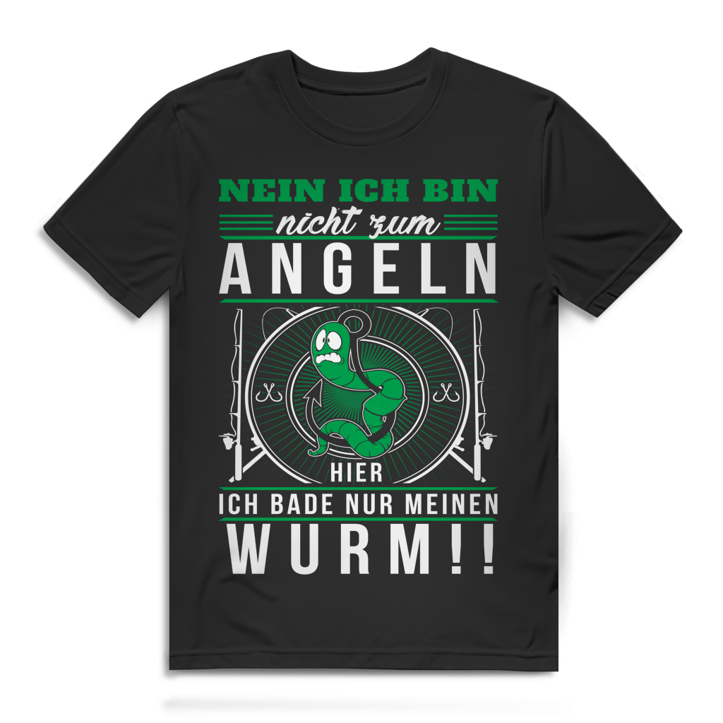 Nein Ich Bin Nicht Zum Angeln Hier Bade Ich Nur Meinen Wurm Herren Premium Bio T-Shirt Black
