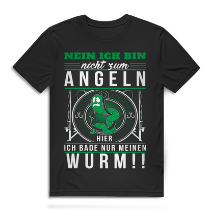 Nein Ich Bin Nicht Zum Angeln Hier Bade Ich Nur Meinen Wurm Herren Premium Bio T-Shirt Black