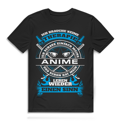 Anime Shirt Männer – Lustiger Spruch Therapie Otaku Geschenk Fanbekleidung Black