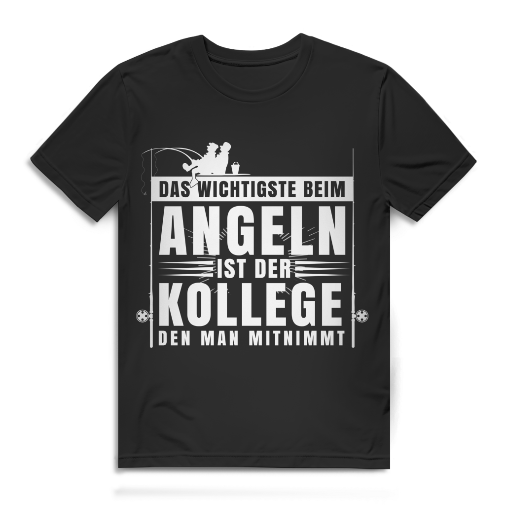 Herren T-Shirt Das Wichtigste beim Angeln ist der Kollege den man mitnimmt Black