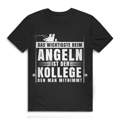 Herren T-Shirt Das Wichtigste beim Angeln ist der Kollege den man mitnimmt Black