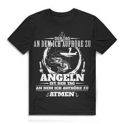 Angler Shirt Männer – Leidenschaftliches Spruchshirt „Angeln ist Leben“ Black