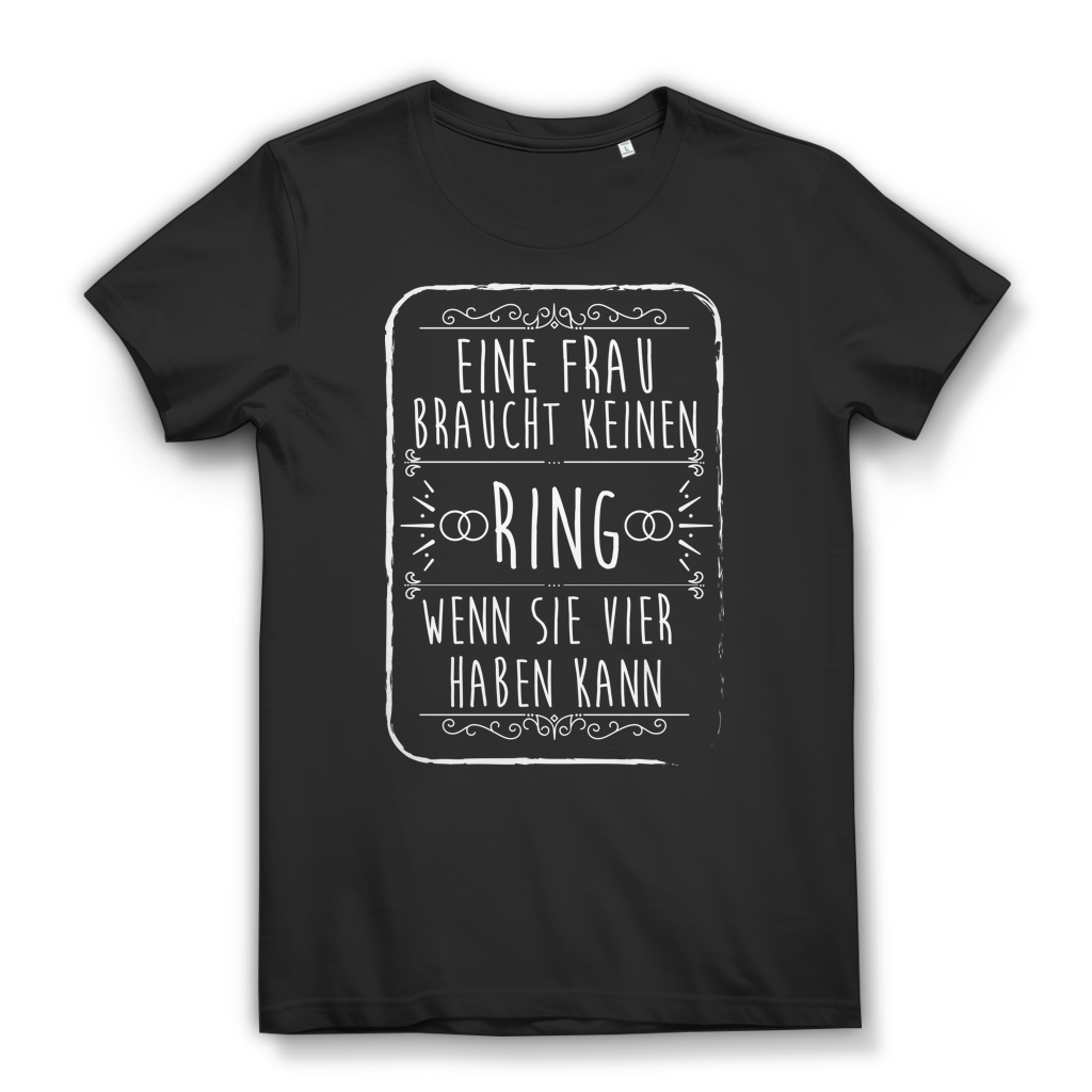 Auto Shirt Damen – Lustiger Spruch mit vier Ringen für Autofahrerinnen Black