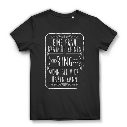 Auto Shirt Damen – Lustiger Spruch mit vier Ringen für Autofahrerinnen Black
