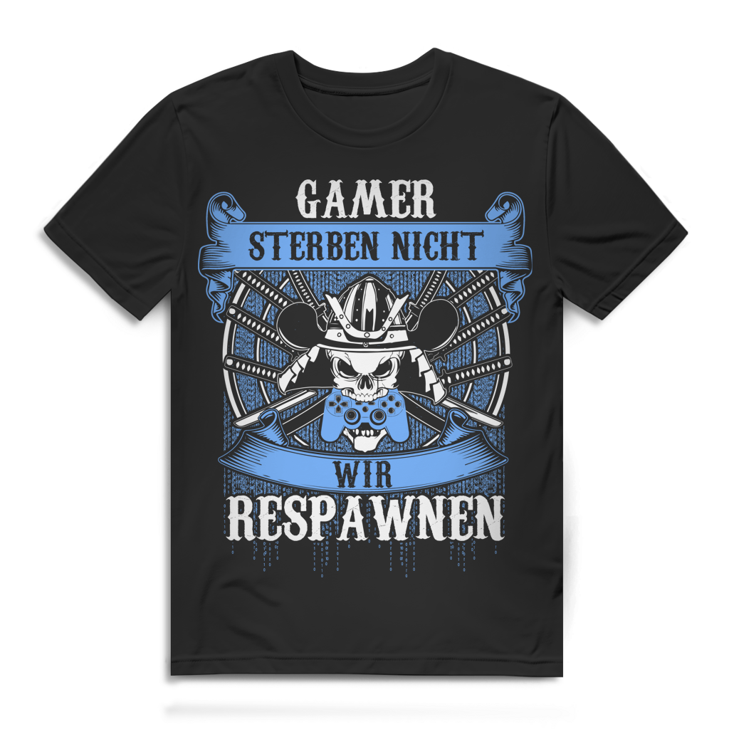 Gamer Funshirt – Respawn statt Game Over – Männer T-Shirt Black