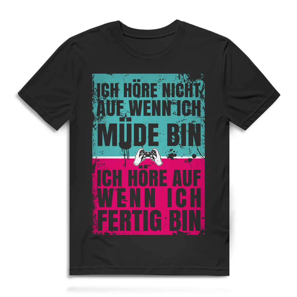 Zocken bis zum Ende – Gaming T-Shirt für echte Durchspieler Black