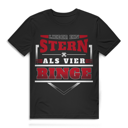 Auto Shirt Männer – Lieber ein Stern als vier Ringe – Autofan Spruch Black