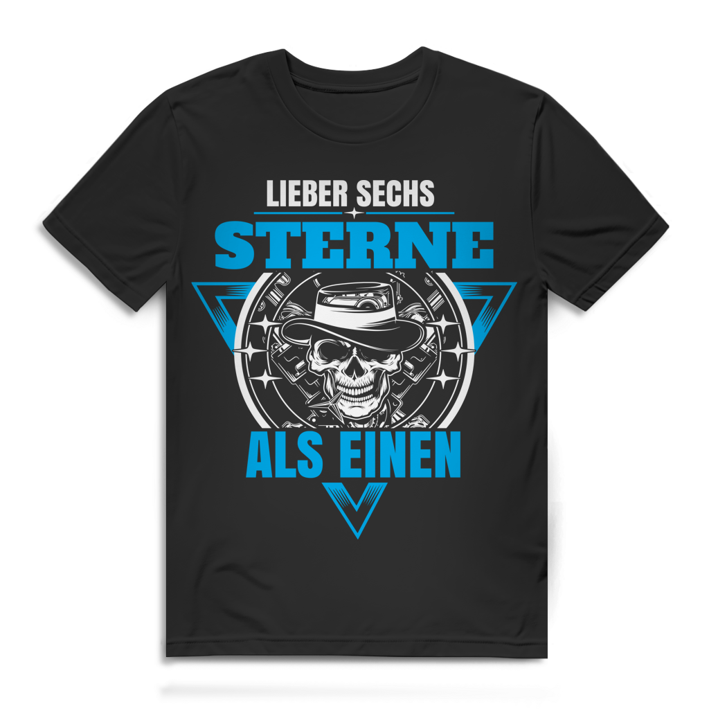 Lieber sechs Sterne als einen T-Shirt für Männer Black