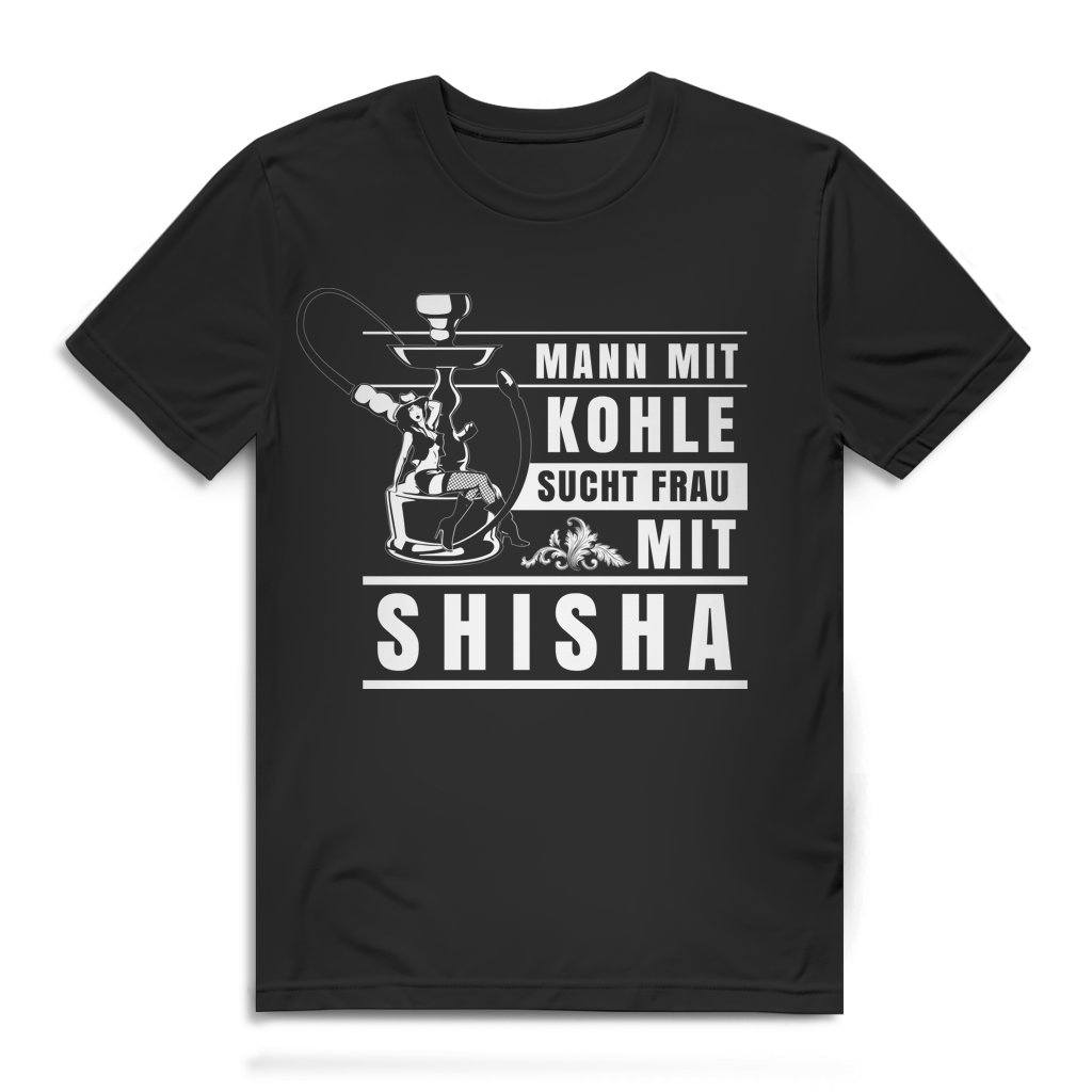 Shisha Shirt Männer – Lustiges Funshirt für Shisha-Fans mit Kohle Black