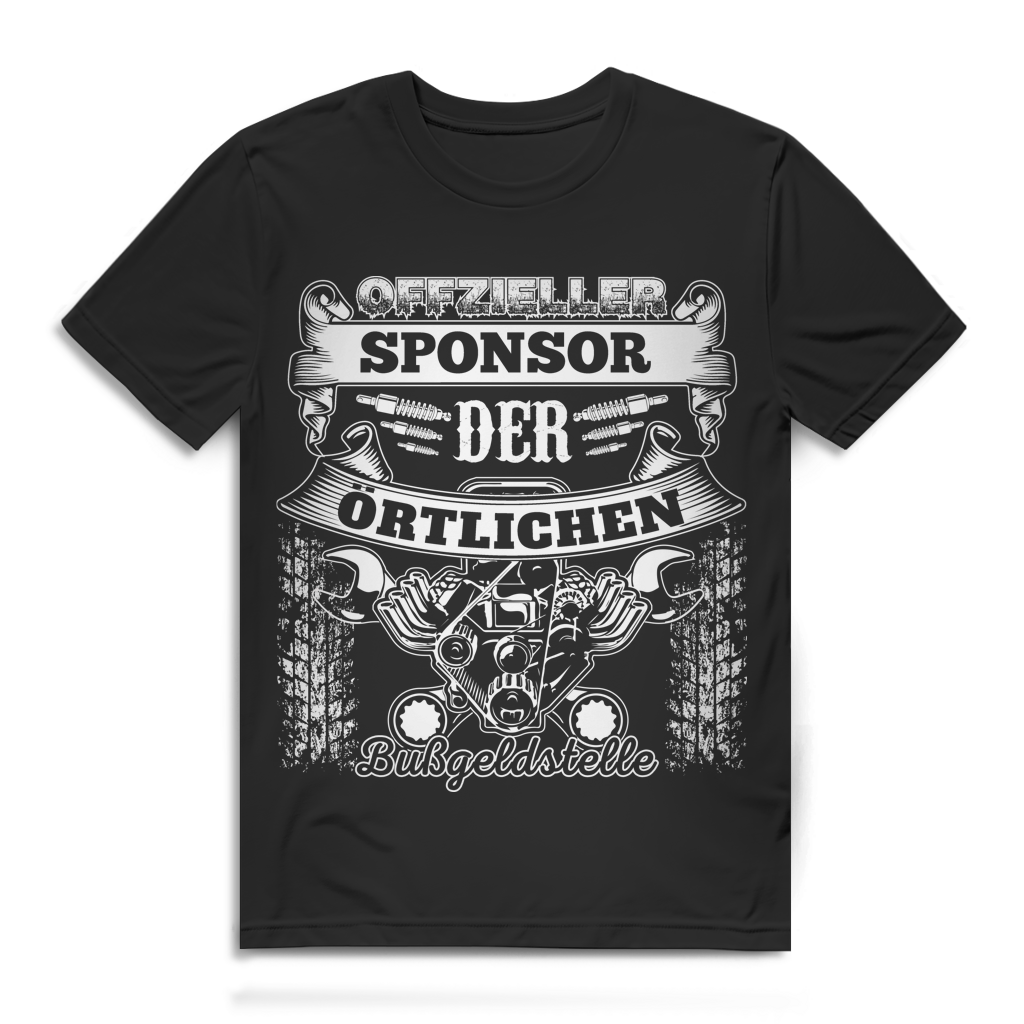Auto Funshirt Männer – Offizieller Sponsor der Bußgeldstelle Black