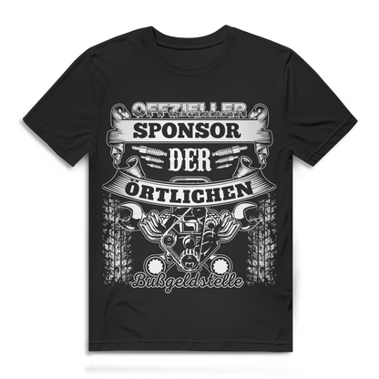Auto Funshirt Männer – Offizieller Sponsor der Bußgeldstelle Black