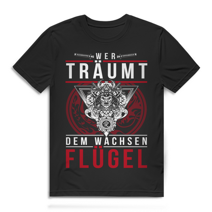 Asia Style Shirt – Traum Spruch mit Samurai und Flügel-Bedeutung Black