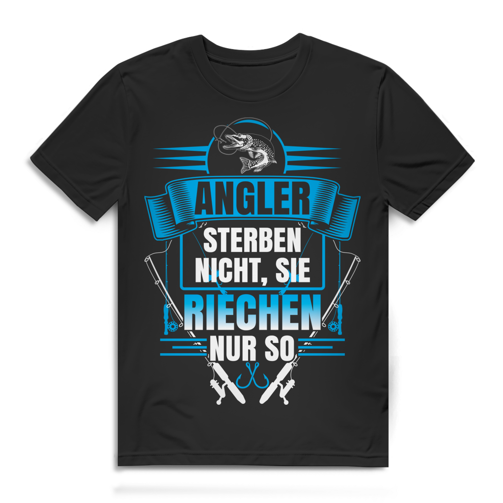 Angel Spruch T-Shirt – Männer Funshirt für Angler mit Humor Black