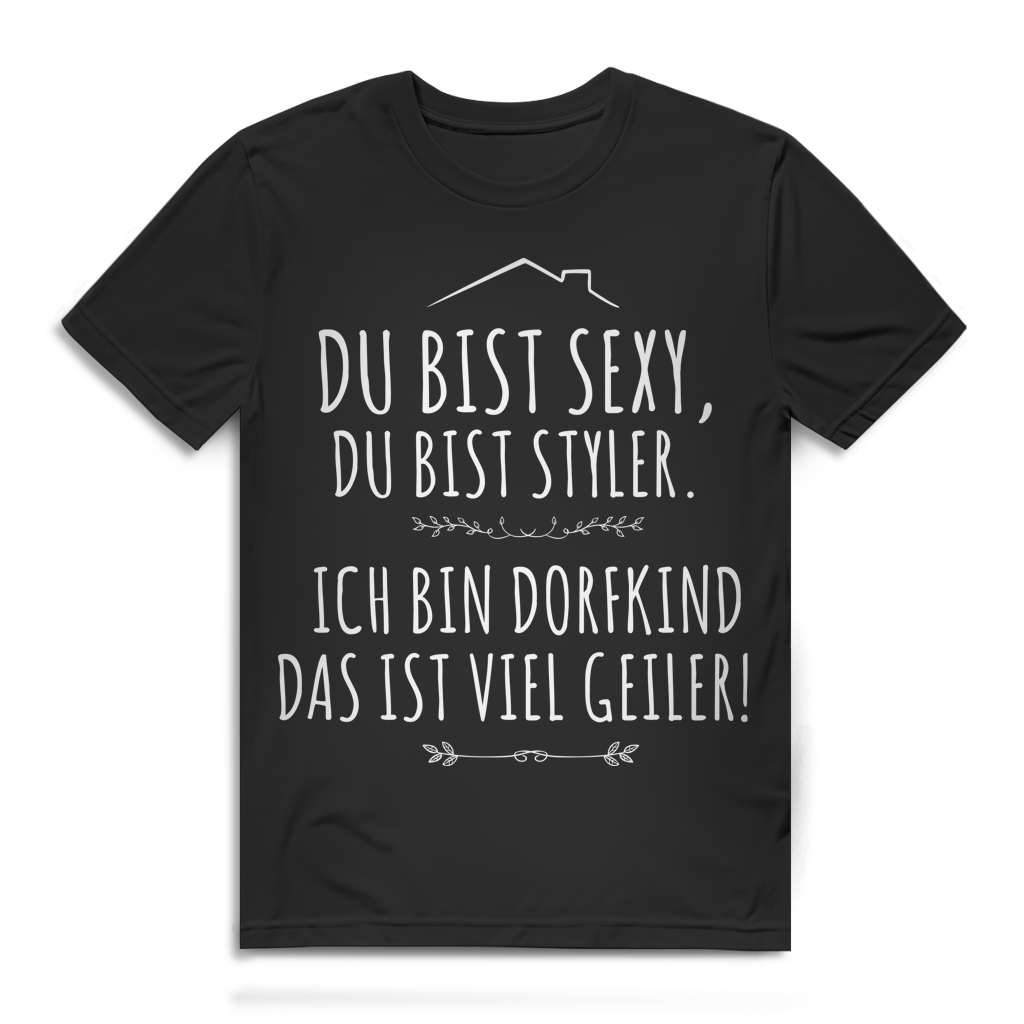 Dorfkind vs Styler – Lustiges T-Shirt fürs Landleben mit Dorfkind-Spruch Black