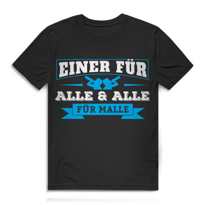 Mallorca Shirt – Einer für alle &amp; alle für Malle – Partyshirt Männer Crew Black