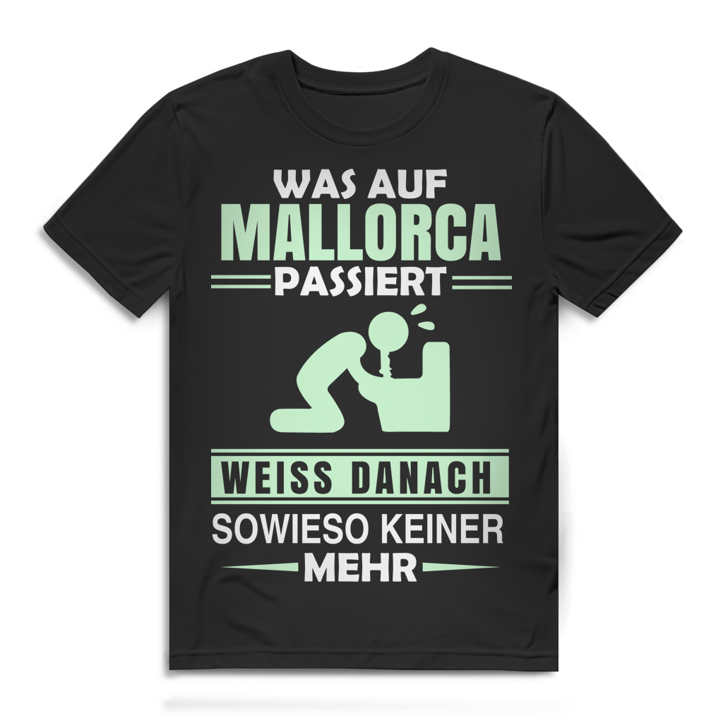 Ballermann Shirt Männer – Was auf Mallorca passiert weiß danach keiner mehr Black