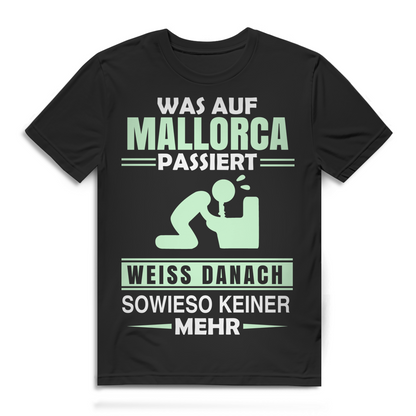 Ballermann Shirt Männer – Was auf Mallorca passiert weiß danach keiner mehr Black