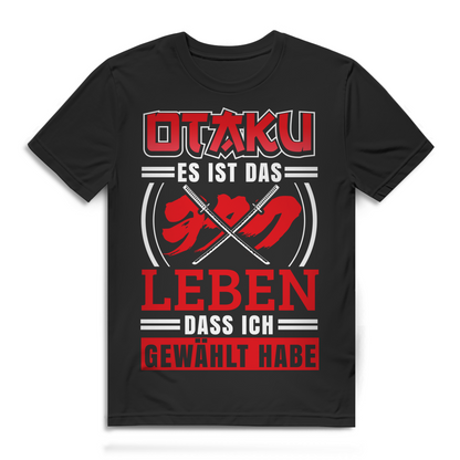 Otaku Shirt Anime Leben – Manga Katana Fan T-Shirt für Nerds &amp; Japan-Liebhaber Black