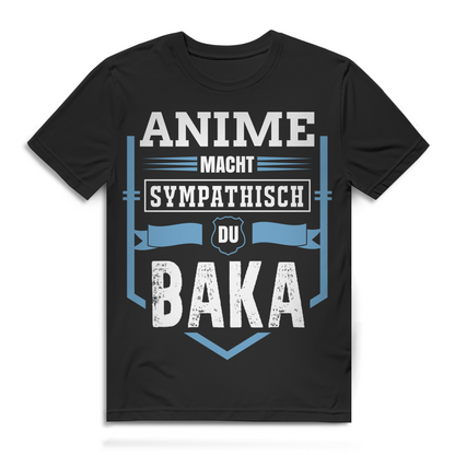Anime Spruch Shirt Männer – Du Baka – Geschenk für Manga Fans Black