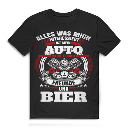 Auto Familie Freunde Bier – Lustiges Männer T-Shirt mit Statement Black