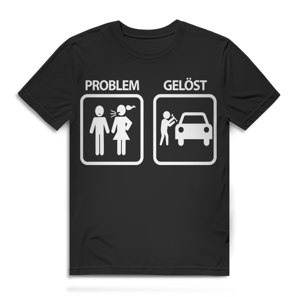 Auto Shirt Männer – Problem Gelöst! Schrauber Spruch T-Shirt Black