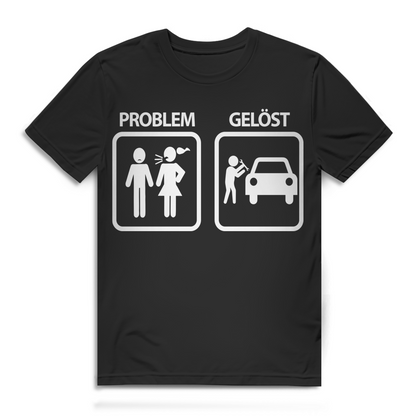 Auto Shirt Männer – Problem Gelöst! Schrauber Spruch T-Shirt Black
