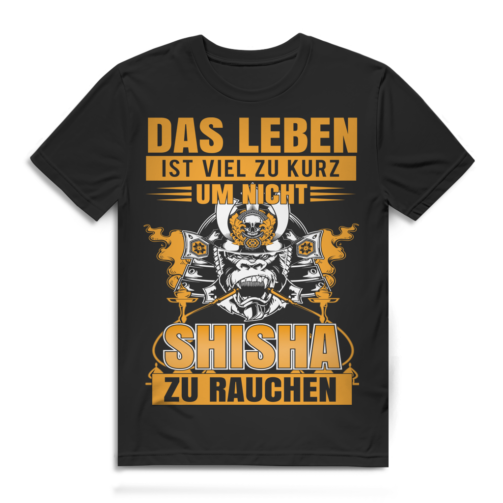 Lustiges Shisha Shirt Männer – Leben zu kurz um nicht Shisha zu rauchen Black