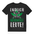 Herren T-Shirt Weed Katze – Endlich normale Leute – Kiffer Funshirt Black