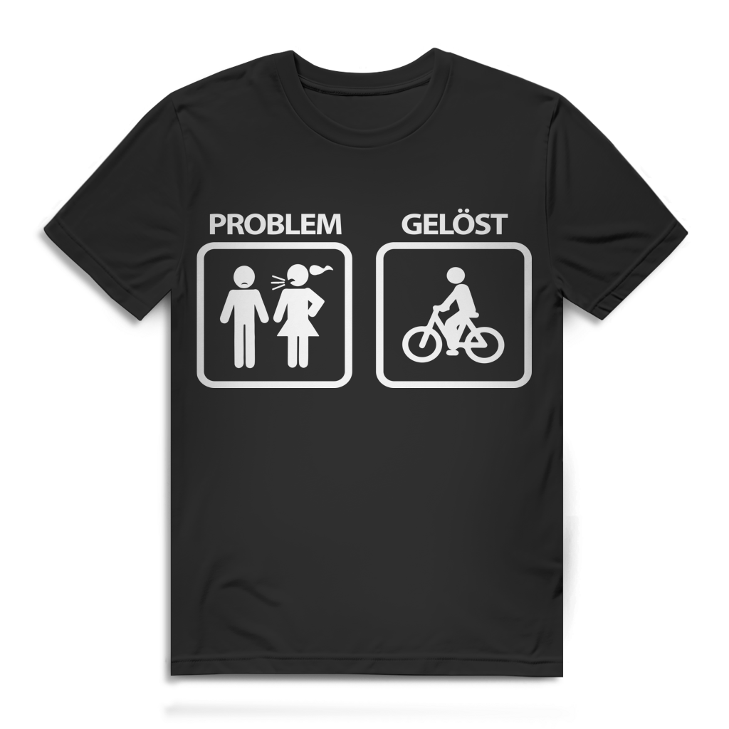 Fahrrad Shirt – Problem Gelöst – Lustiges Biker T-Shirt für Herren Black