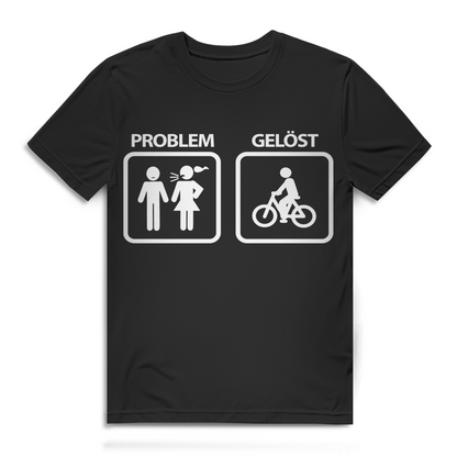 Fahrrad Shirt – Problem Gelöst – Lustiges Biker T-Shirt für Herren Black